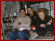 Lu, Clervoy, and Kondakova in spacehab module